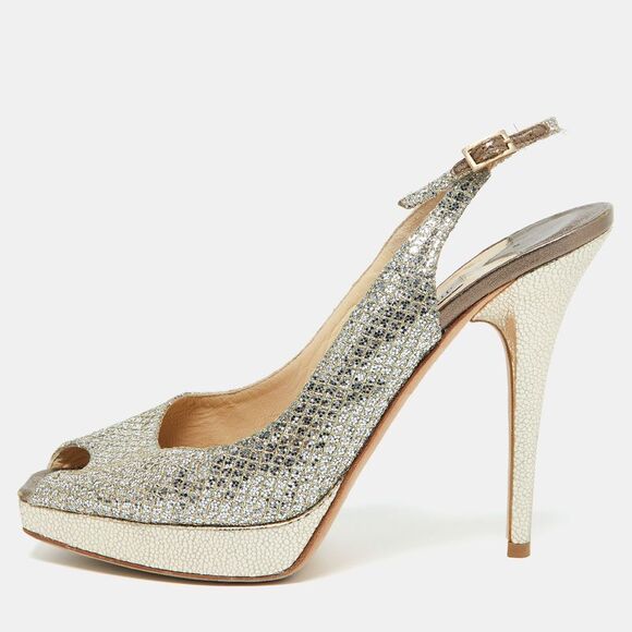 Jimmy Choo Gold Lurex Fabric Nova Peep Toe Slingback Sandals Size 39,New Products : American Fashion Style Bags On Sale